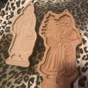 Vintage Longaberger Pottery Santa Claus Cookie Molds